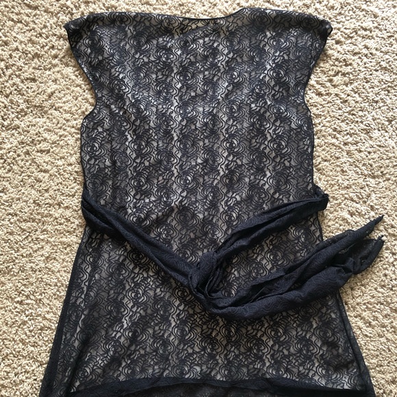 Max Studio Black Lacy Top - Picture 5 of 8